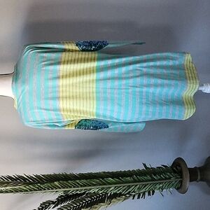 Kate Collection long sleeve striped tee with sequin elbows